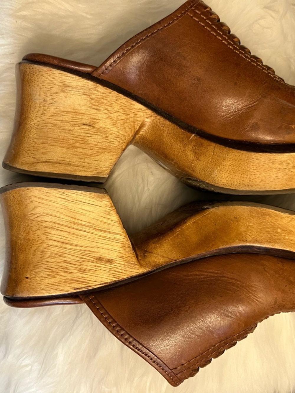 MIA Brown Woven Leather Slip-On Clogs - Picture 2 of 3